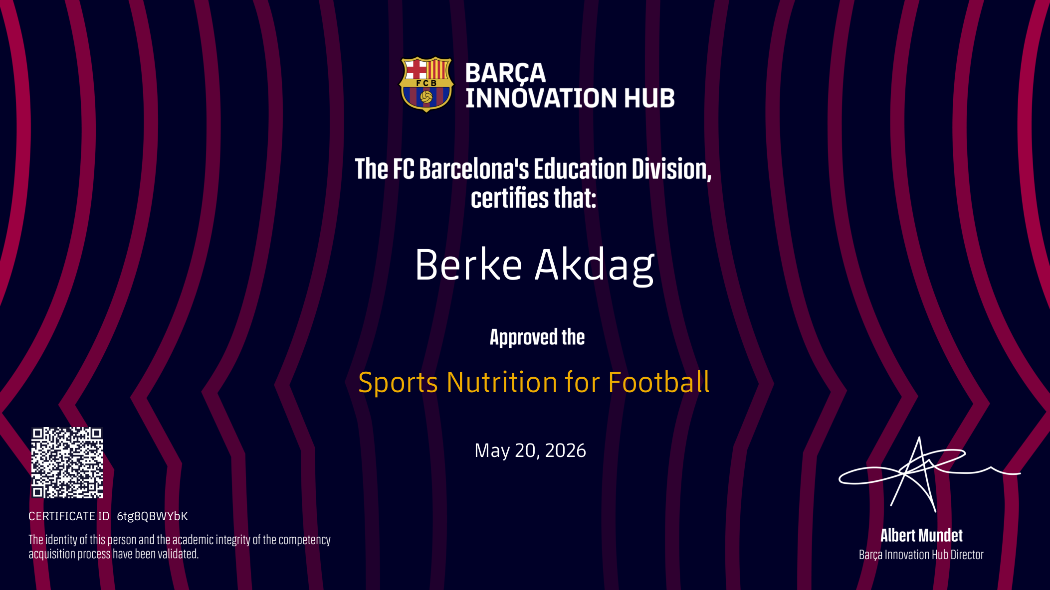 Certificate in Sports Nutrition for Football